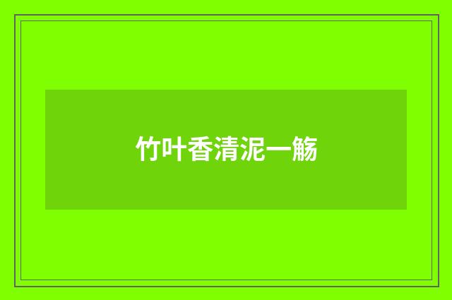 竹叶香清泥一觞