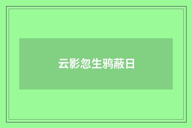 云影忽生鸦蔽日