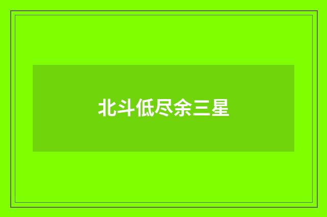 北斗低尽余三星