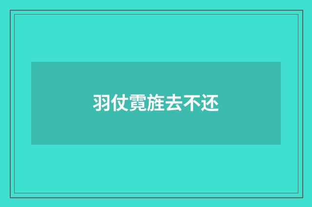 羽仗霓旌去不还