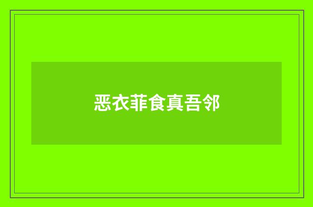 恶衣菲食真吾邻