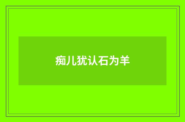 痴儿犹认石为羊