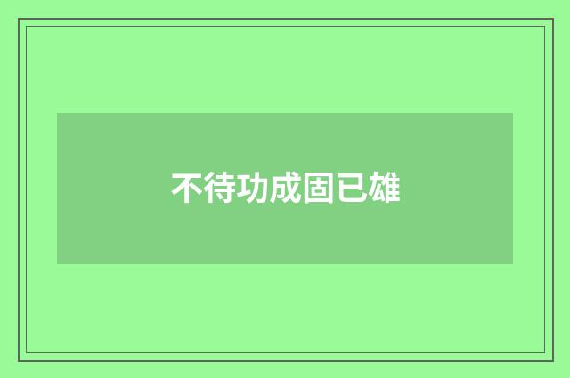 不待功成固已雄