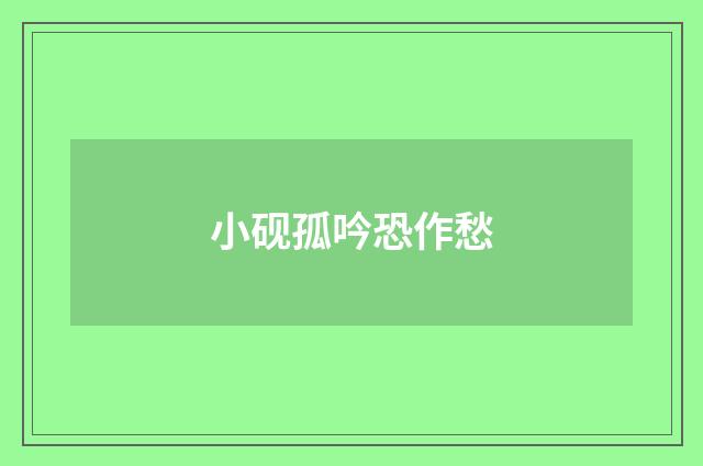 小砚孤吟恐作愁