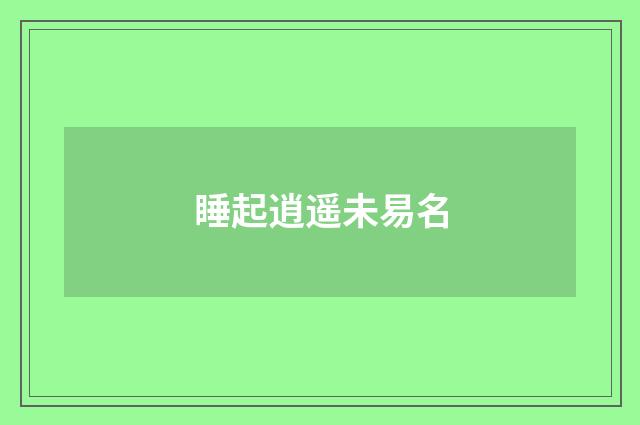 睡起逍遥未易名