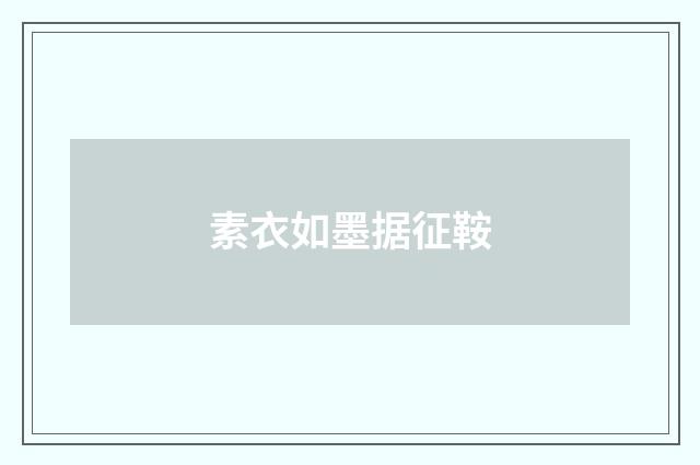 素衣如墨据征鞍