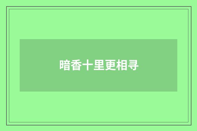 暗香十里更相寻