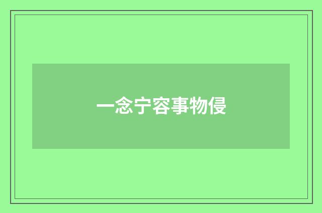 一念宁容事物侵