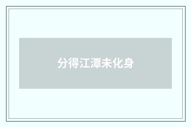 分得江潭未化身
