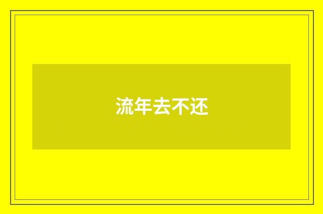 流年去不还