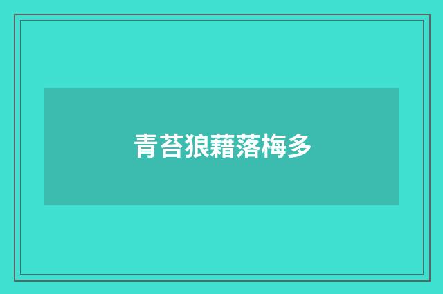 青苔狼藉落梅多