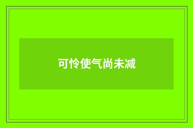 可怜使气尚未减