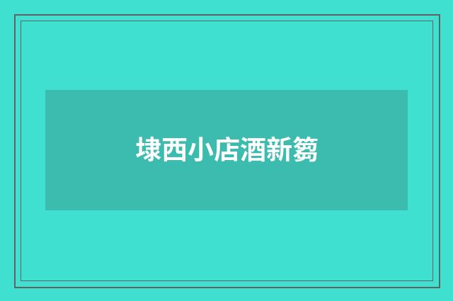 埭西小店酒新篘