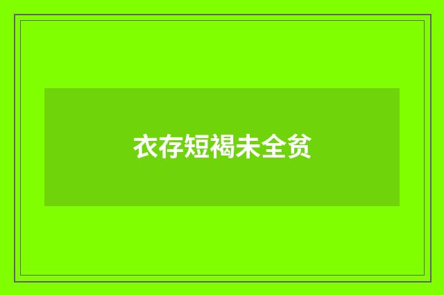 衣存短褐未全贫