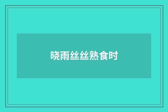 晓雨丝丝熟食时