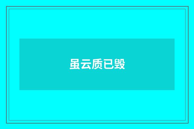 虽云质已毁