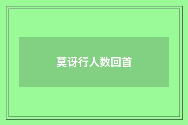 莫讶行人数回首