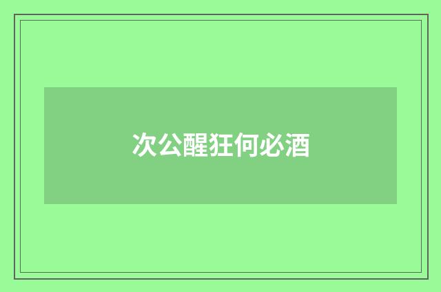 次公醒狂何必酒