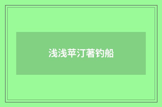 浅浅苹汀著钓船