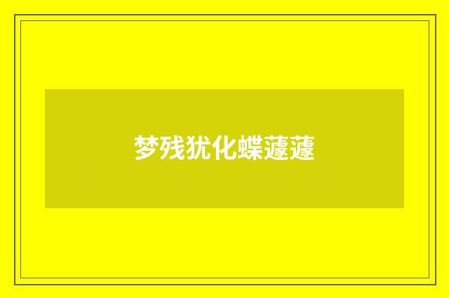 梦残犹化蝶蘧蘧
