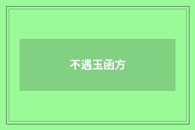 不遇玉函方
