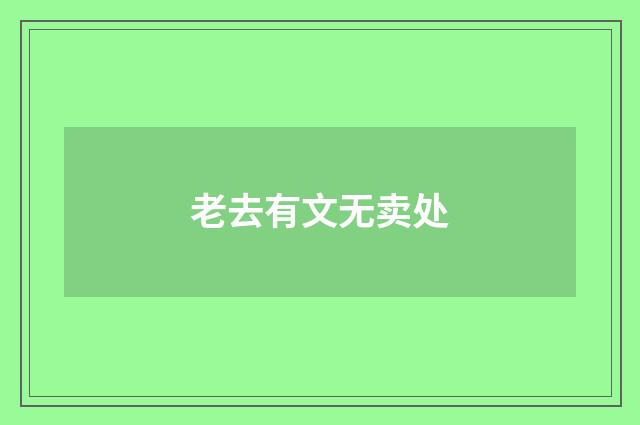 老去有文无卖处