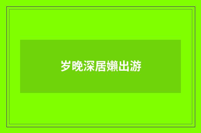 岁晚深居嬾出游