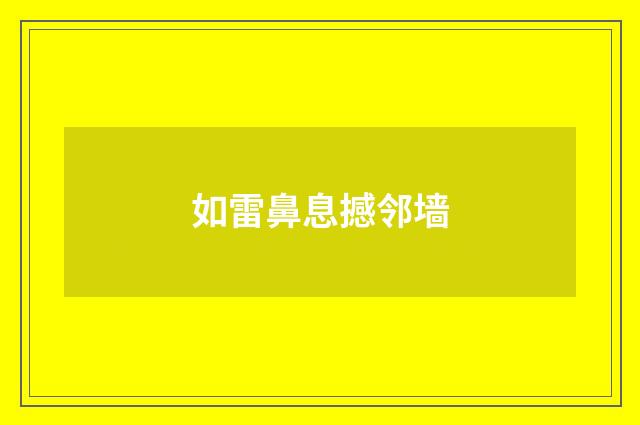 如雷鼻息撼邻墙