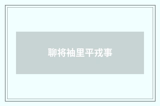 聊将袖里平戎事