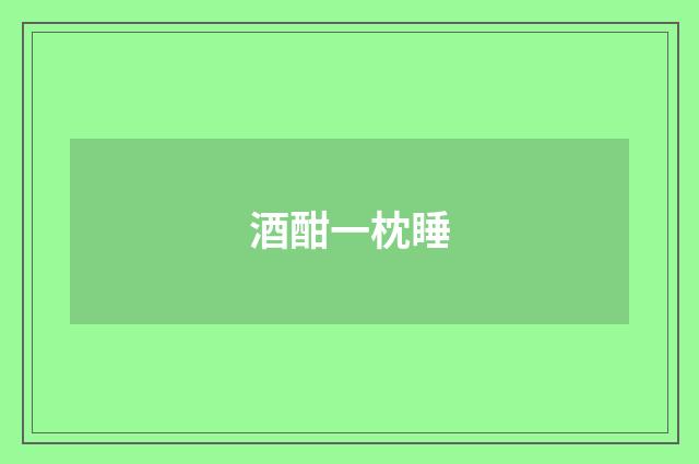 酒酣一枕睡