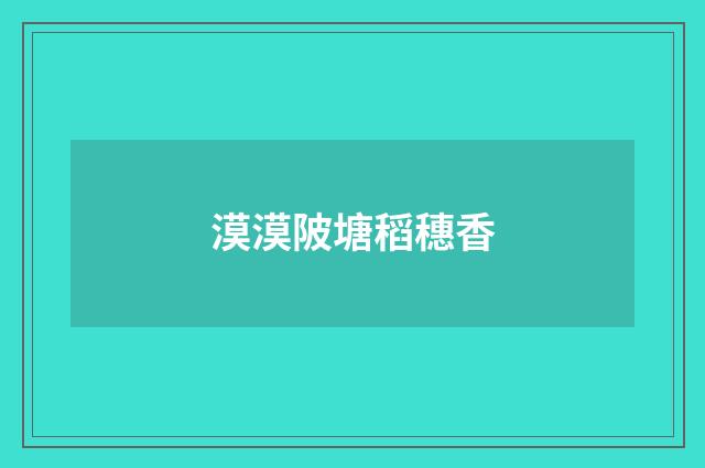 漠漠陂塘稻穗香