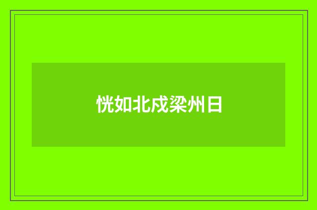 恍如北戍梁州日