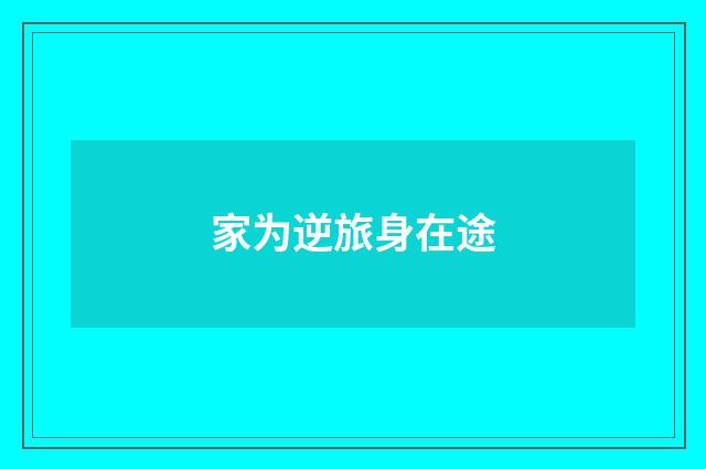 家为逆旅身在途