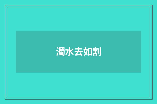 濁水去如割