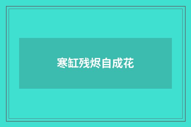 寒缸残烬自成花