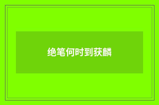 绝笔何时到获麟