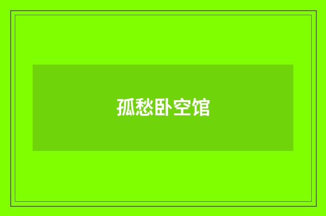孤愁卧空馆