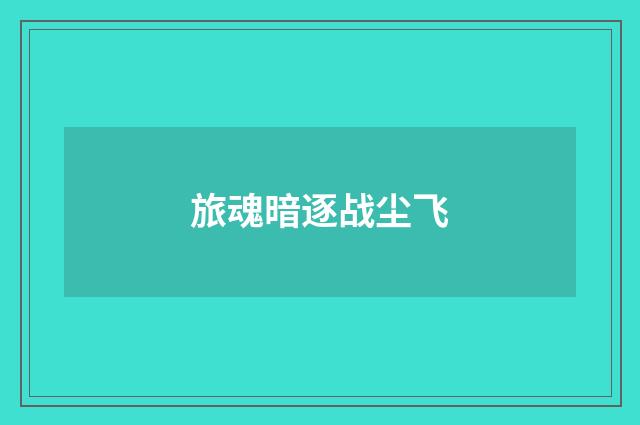 旅魂暗逐战尘飞