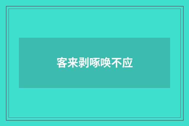 客来剥啄唤不应