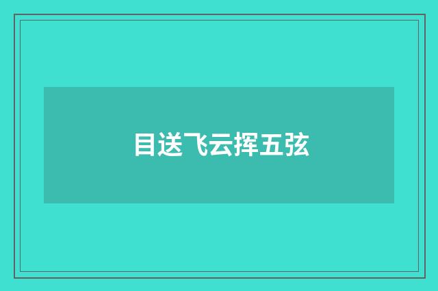 目送飞云挥五弦