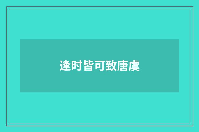 逢时皆可致唐虞