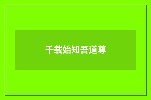 千载始知吾道尊