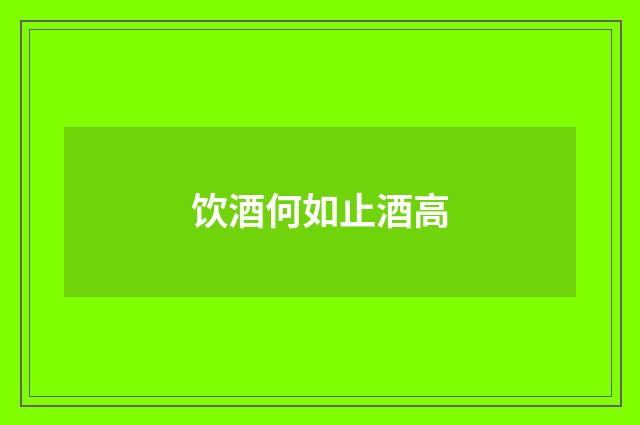 饮酒何如止酒高