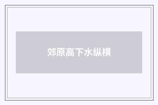 郊原高下水纵横