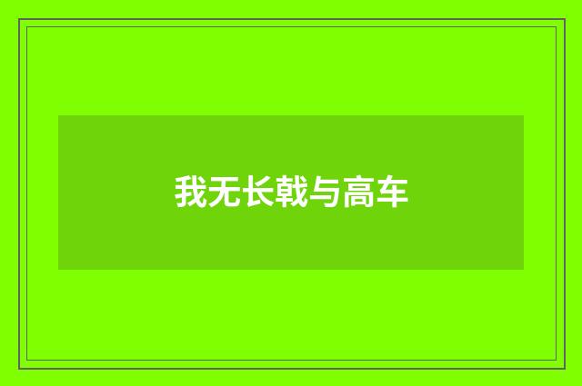 我无长戟与高车