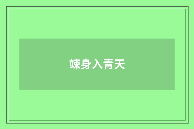竦身入青天