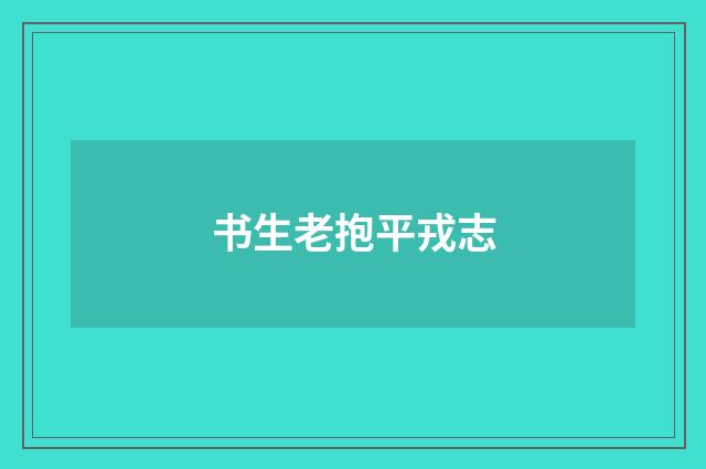 书生老抱平戎志