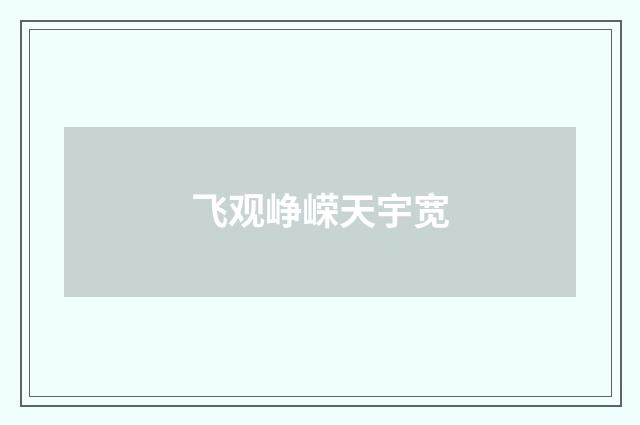 飞观峥嵘天宇宽