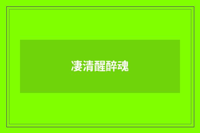 凄清醒醉魂