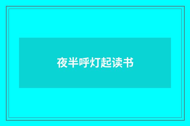 夜半呼灯起读书